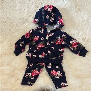 Carter's Navy and Pink Floral Kids Matching Set. NWOT